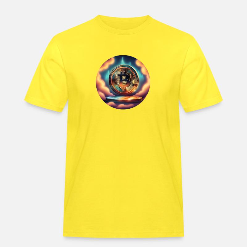 Kryptowährungs-Essenz - Männer Workwear T-Shirt - Gelb