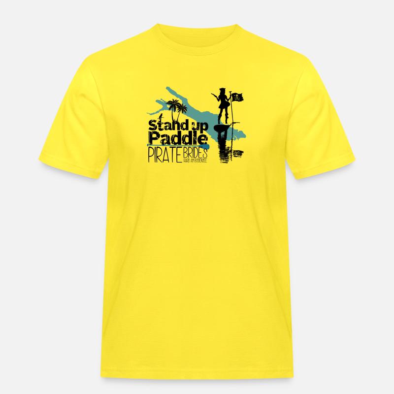 SUP Pirate Brides Bodensee - Männer Workwear T-Shirt - Gelb
