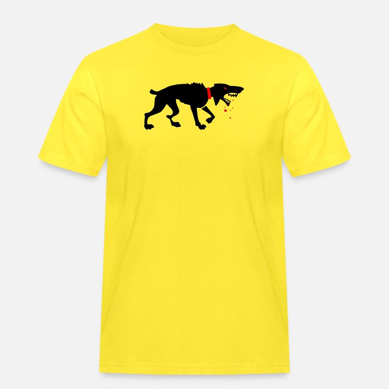Bissiger Köter - Männer Workwear T-Shirt - Gelb