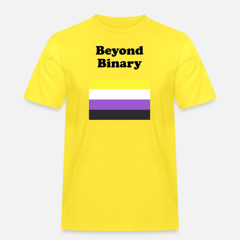 Non Binary Flag Beyond Binary - Men's Workwear T-Shirt - yellow