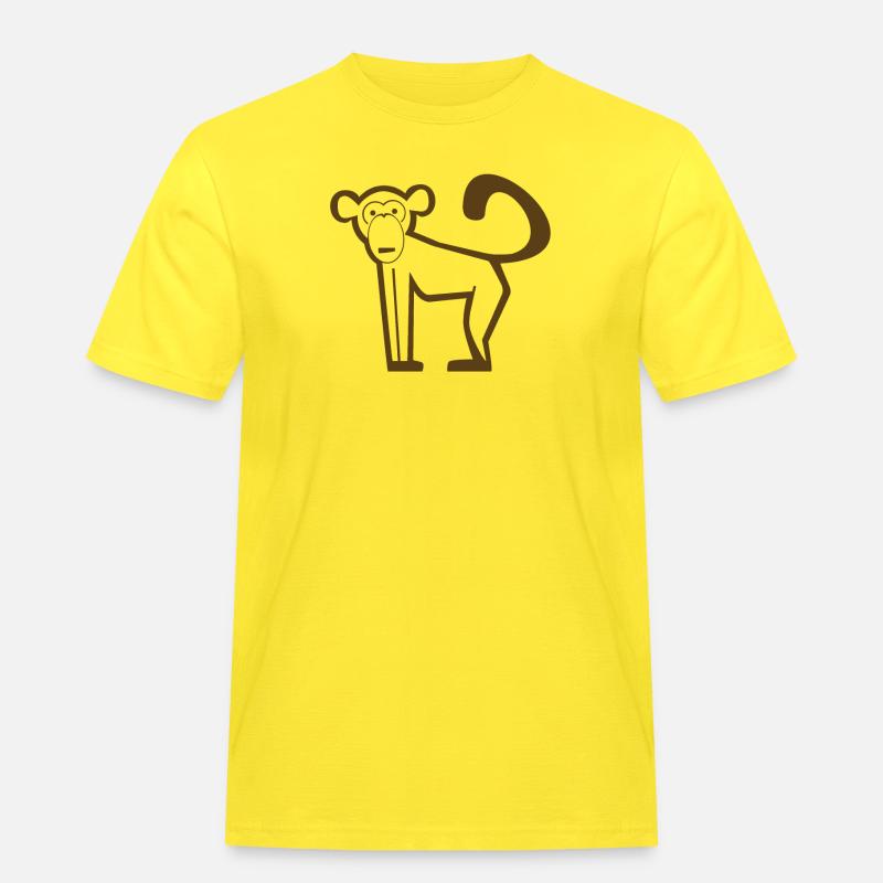 Monkey, Primates, Evolution, Icon, Zoo, Circus - Men's Workwear T-Shirt - yellow