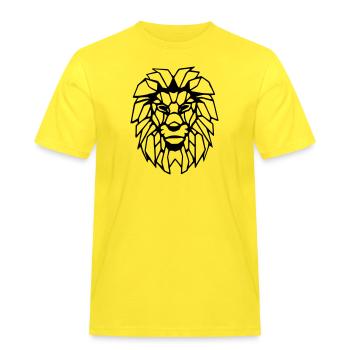 Löwenkopf - Männer Workwear T-Shirt - Gelb - Vorne - AI Model Male 185 dark (185cm)