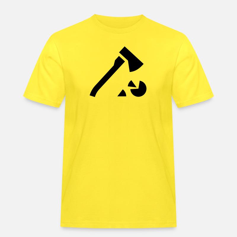 Holz hacken - Männer Workwear T-Shirt - Gelb