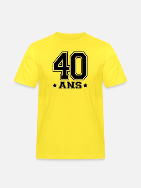 40 ANS,âge - T-shirt Workwear homme - jaune
