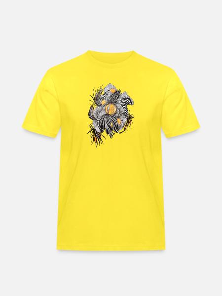 Noir Blossoms Orange Accents - Men's Workwear T-Shirt - yellow