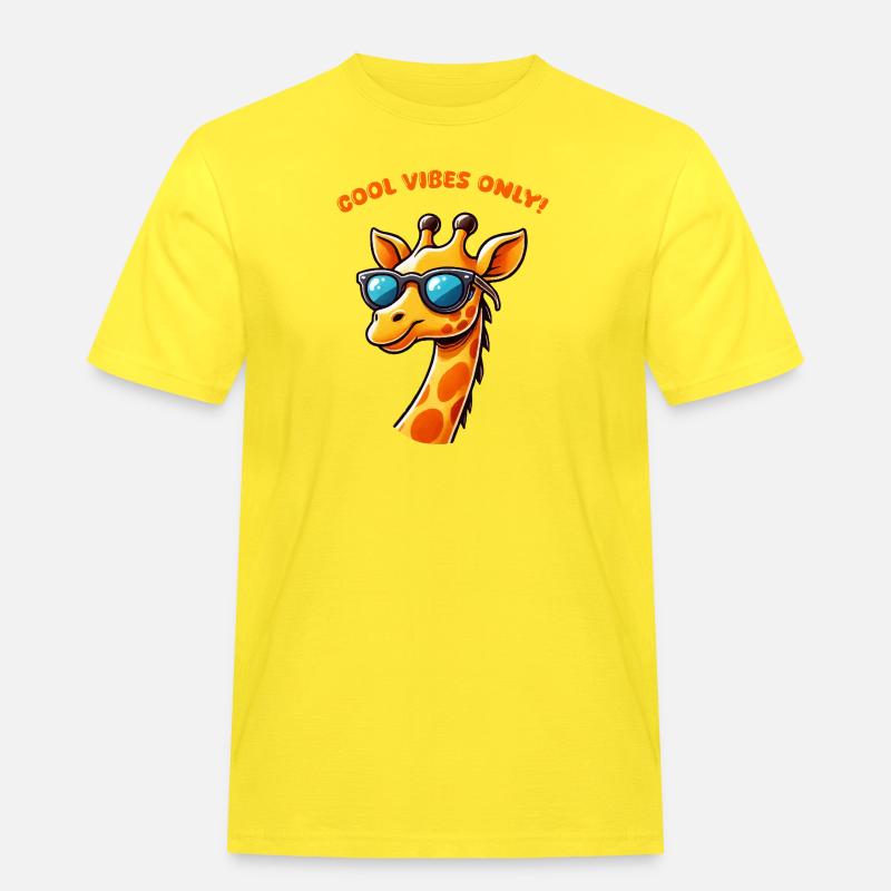 giraffe comic cool - Männer Workwear T-Shirt - Gelb