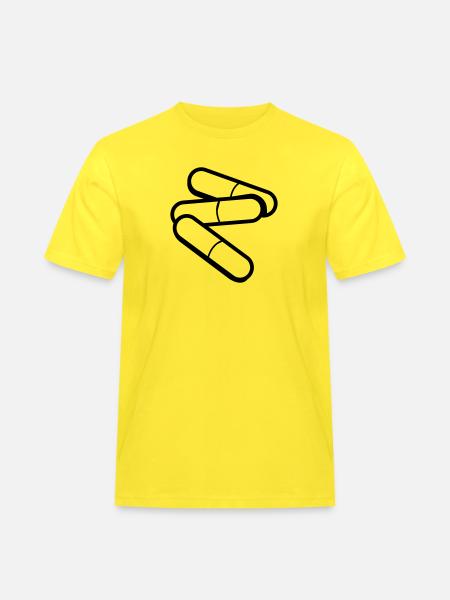 Pillen - Männer Workwear T-Shirt - Gelb
