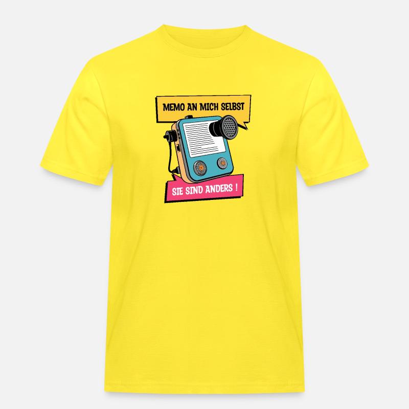 Sie sind anders ! - Männer Workwear T-Shirt - Gelb