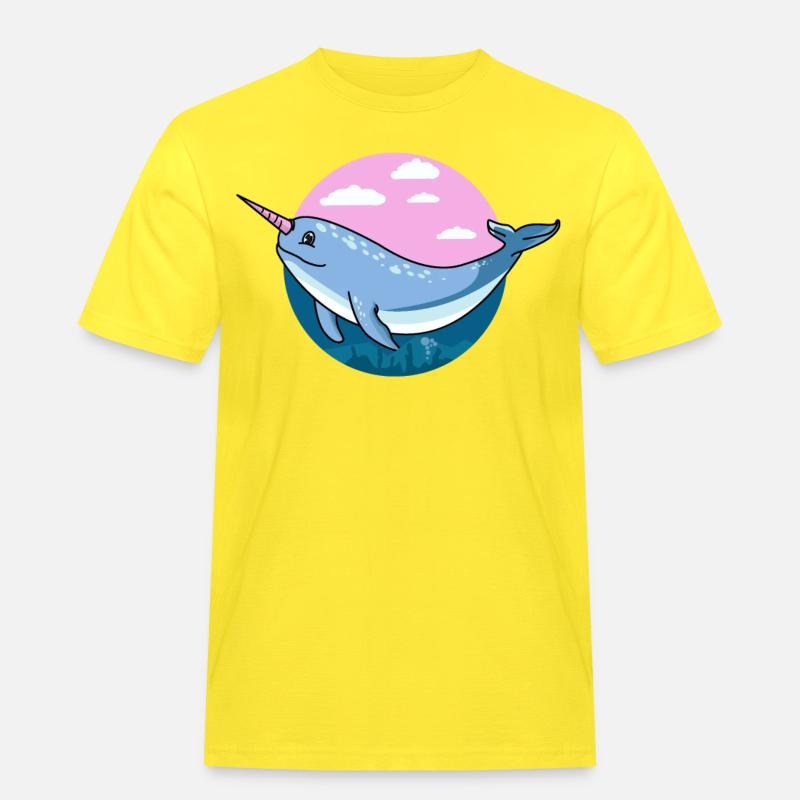Narwal, Narwal Tier, Narwal Narwale - Männer Workwear T-Shirt - Gelb