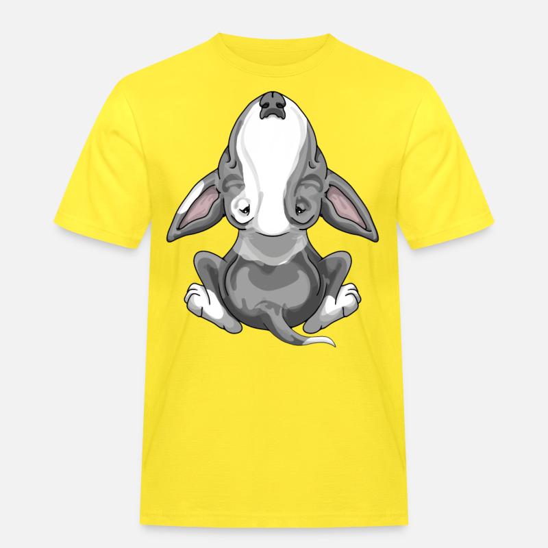 Bullterrier bekämpft graue Flecken - Männer Workwear T-Shirt - Gelb