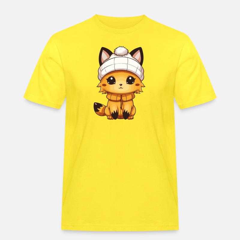 Fox Comic - Men's Workwear T-Shirt - yellow