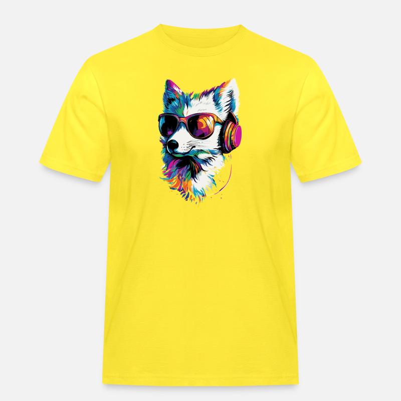 Polarfuchs Schneefuchs Eisfuchs Süßer Weißer Fuchs - Männer Workwear T-Shirt - Gelb