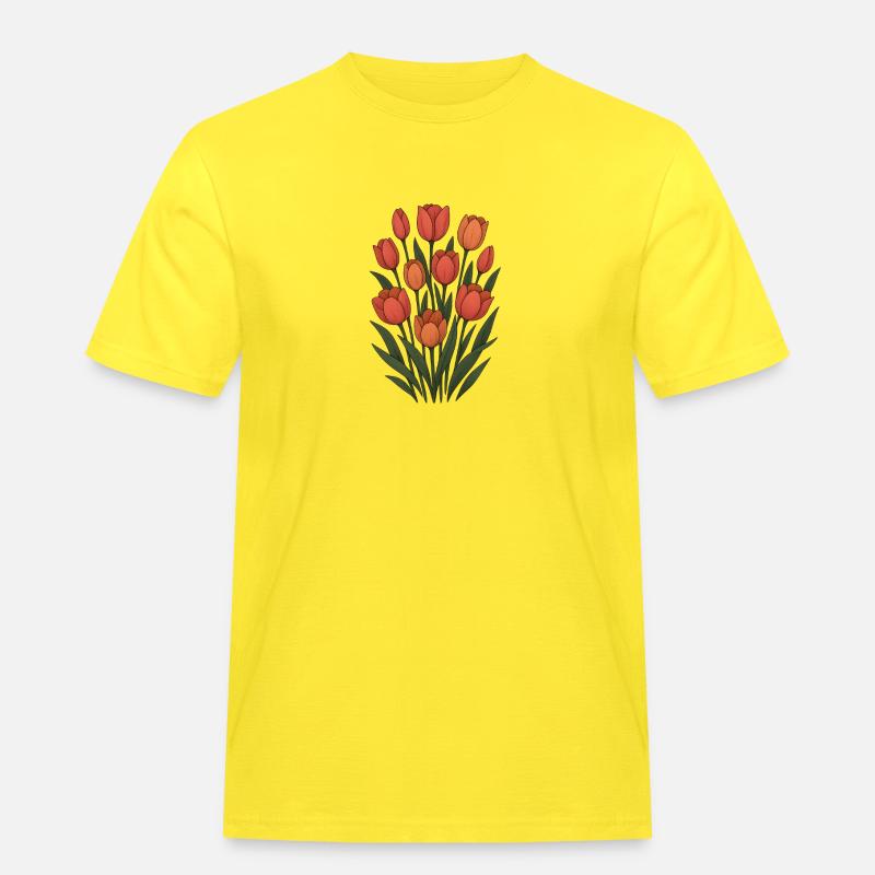 Tulips - Men's Workwear T-Shirt - yellow