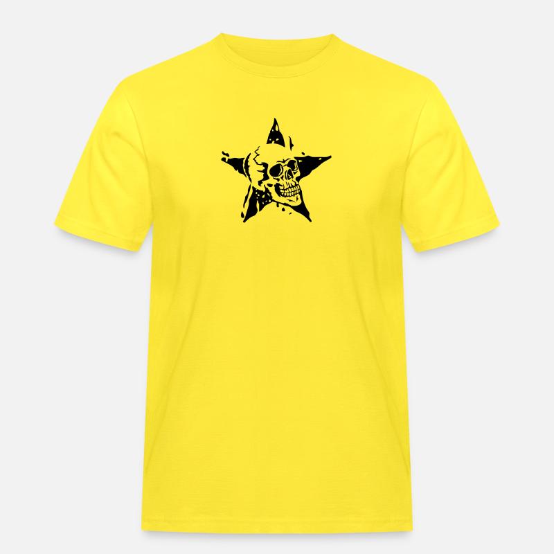Todesstern Todes Kopf etoile5 - Männer Workwear T-Shirt - Gelb