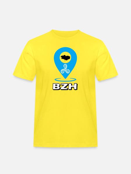 Triskel Breizh Blue - Men's Workwear T-Shirt - yellow