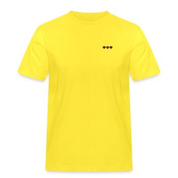 Drei Leben - Männer Workwear T-Shirt - Gelb - Vorne - AI Model Male 185 dark (185cm)