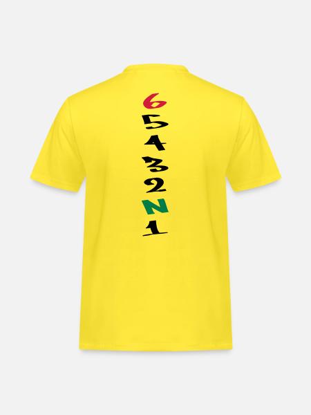 6 Gänge Gears Graffiti - Männer Workwear T-Shirt - Gelb