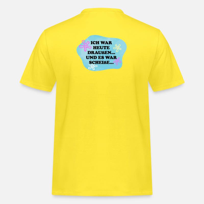 Ich war draußen | Sarkasmus Retro Meme - Männer Workwear T-Shirt - Gelb