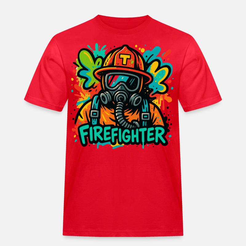 Code Red - Streetstyle Fire Unit - Männer Workwear T-Shirt - Rot