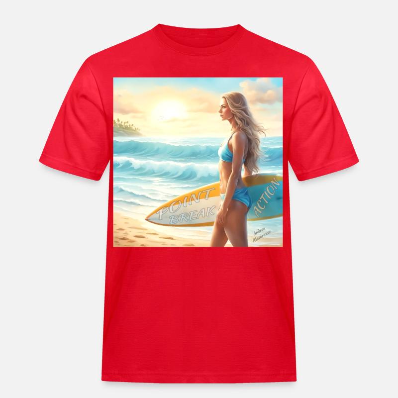 Mädchen Action Surf Point Break 2 - Männer Workwear T-Shirt - Rot