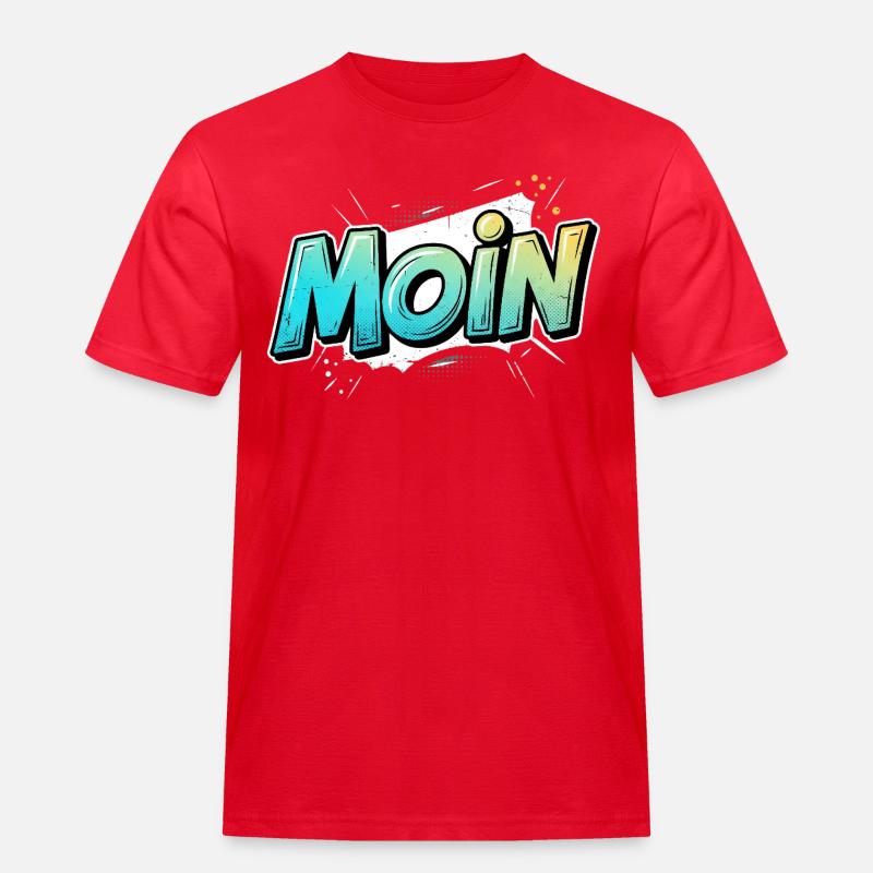 Comic Pop Art Moin Design - Männer Workwear T-Shirt - Rot