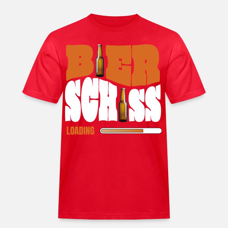 Bierschiss Loading - Männer Workwear T-Shirt - Rot