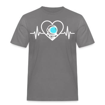 Astronaut Heart Cosmos Weltraumhelm - Männer Workwear T-Shirt - Grau - Vorne - AI Model Male 185 dark (185cm)