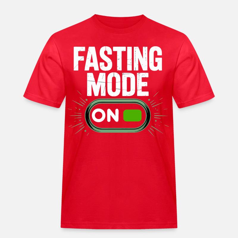 Fasting Mode ON Switch Design - Männer Workwear T-Shirt - Rot