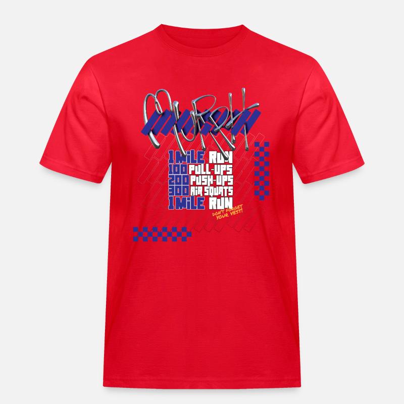 Murph Hero WOD CrossTraining Lichtgrafik-Version - Männer Workwear T-Shirt - Rot