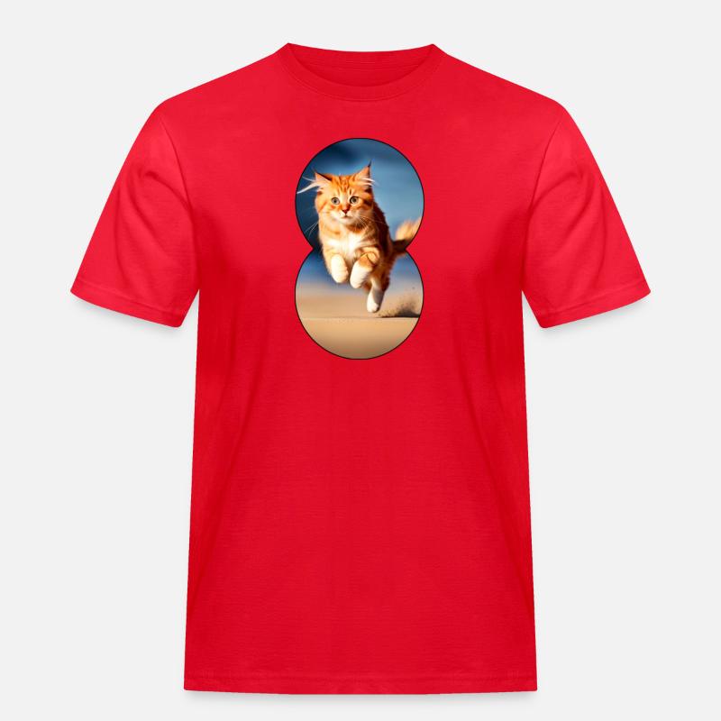 Chat en cours d’exécution 7 - T-shirt Workwear homme - rouge