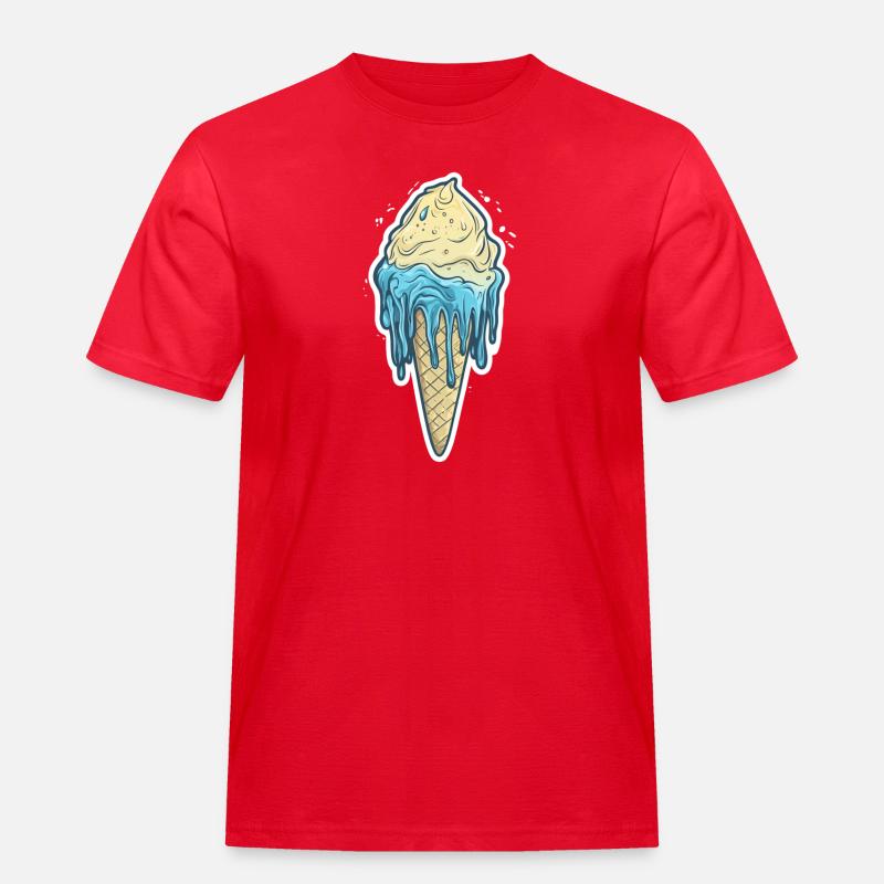 Eiscreme Eis - Männer Workwear T-Shirt - Rot