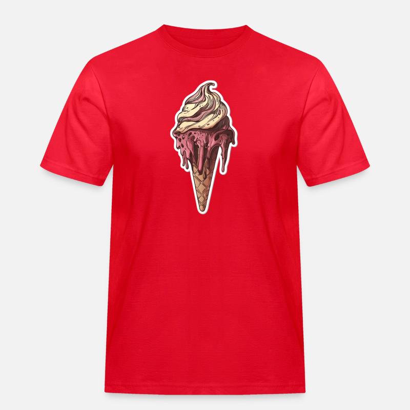 Eiscreme Eis - Männer Workwear T-Shirt - Rot