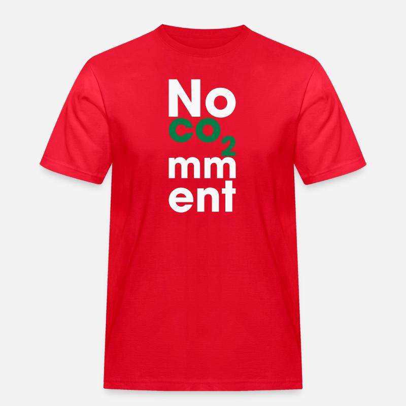 No CO2 Comment – Saubere Energie Statement - Männer Workwear T-Shirt - Rot