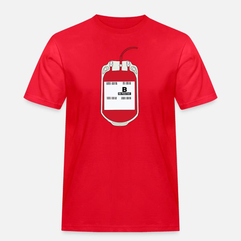 B Positiver Blutbeutel - Männer Workwear T-Shirt - Rot