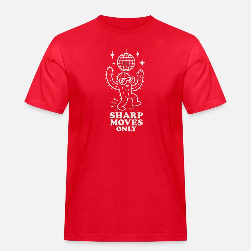 Disco Cactus: Only Sharp Movements - Men's Workwear T-Shirt - red