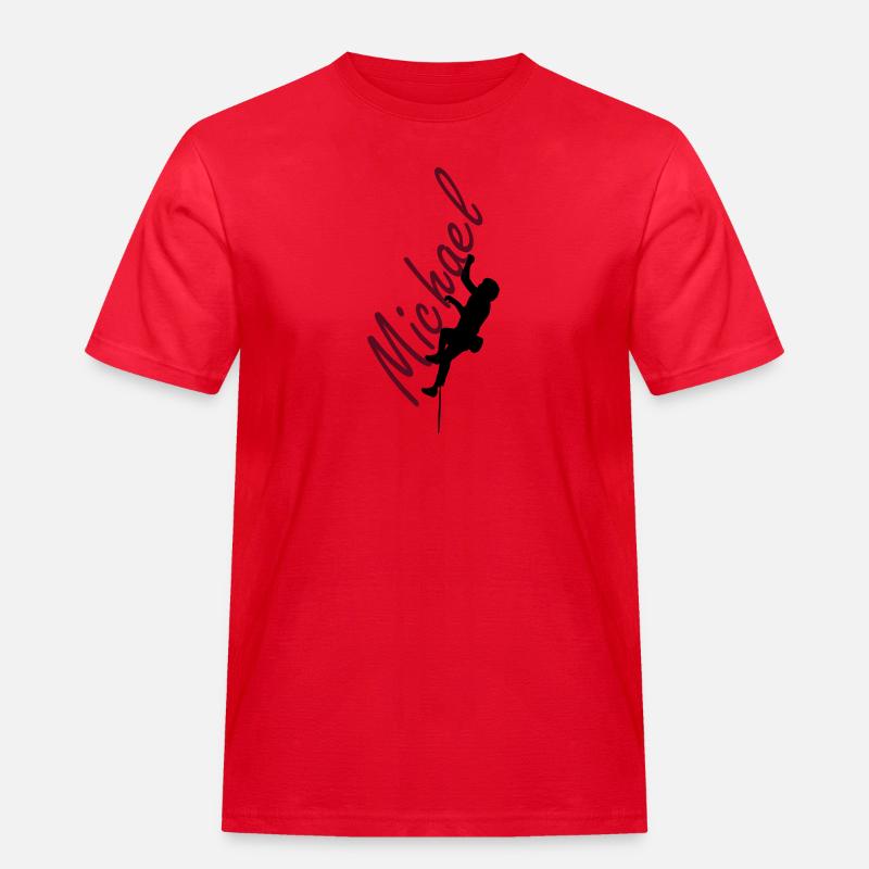 Klettern - Michael - Männer Workwear T-Shirt - Rot