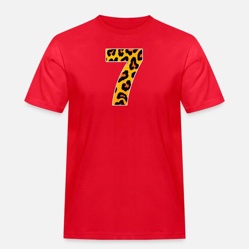 Leopard 7 Neon Pattern - Men's Workwear T-Shirt - red