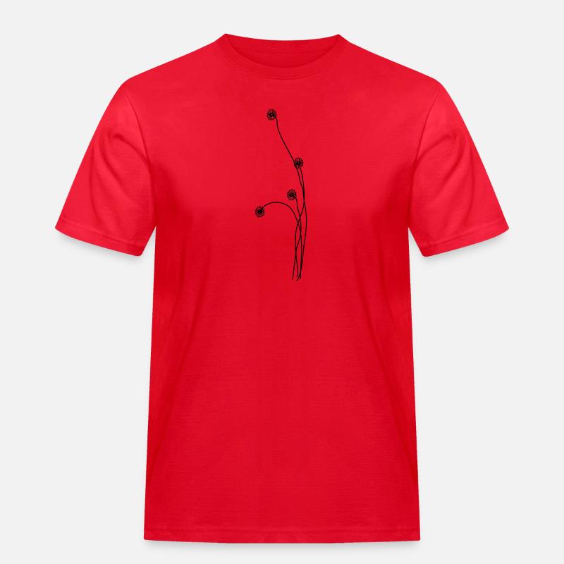 Blumen - Männer Workwear T-Shirt - Rot