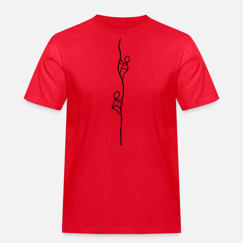 Zwei Kletterer - Männer Workwear T-Shirt - Rot