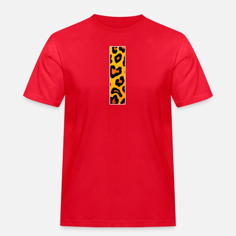 Leopardenglanz Muster - Männer Workwear T-Shirt - Rot