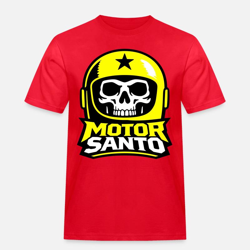 Motor Santo Schädel Logo - Männer Workwear T-Shirt - Rot