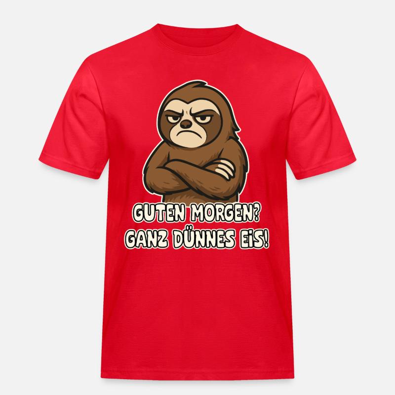 Grumpy sloth with saying - Men's Workwear T-Shirt - red