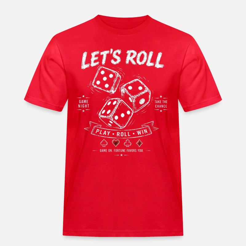 Let's Roll Dice – Spieleabend Geschenkidee - Männer Workwear T-Shirt - Rot