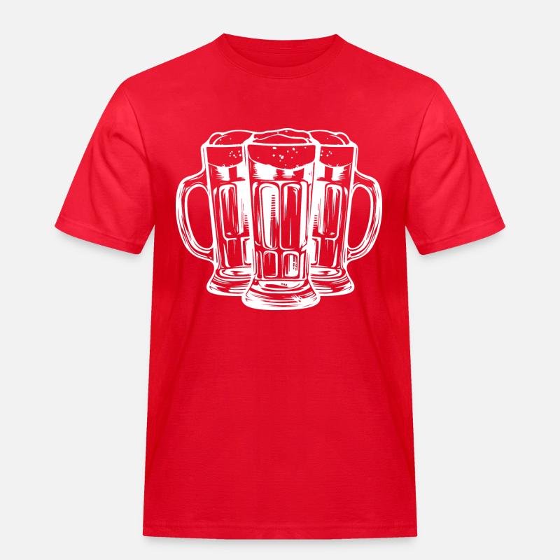 Bier Anstoßen - Männer Workwear T-Shirt - Rot