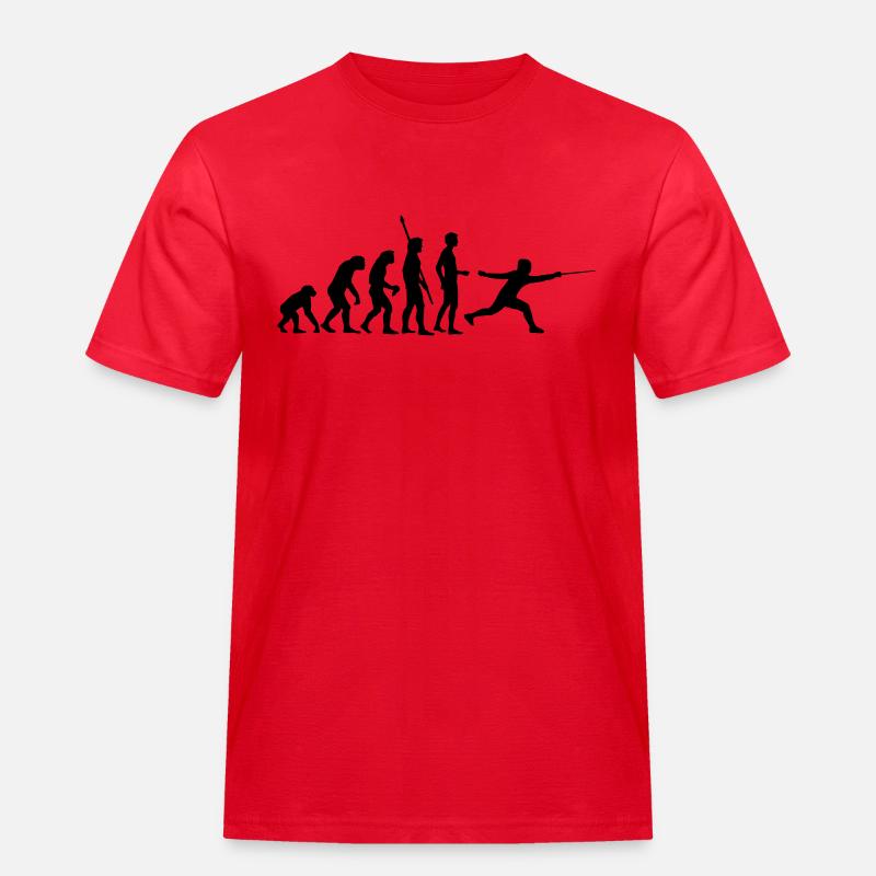 evolution_fechter_b - Männer Workwear T-Shirt - Rot