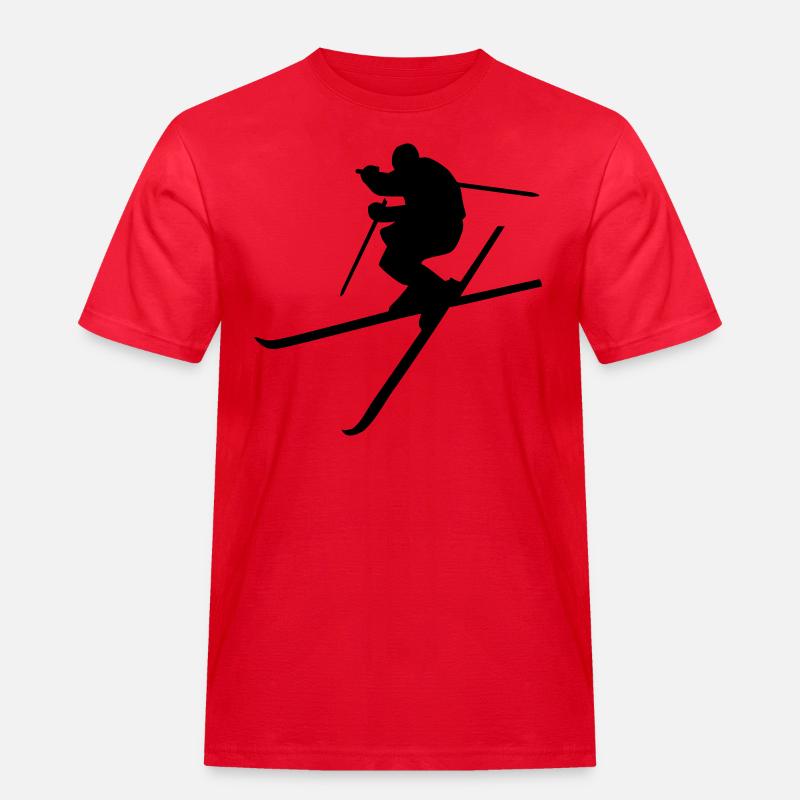 Ski - Männer Workwear T-Shirt - Rot