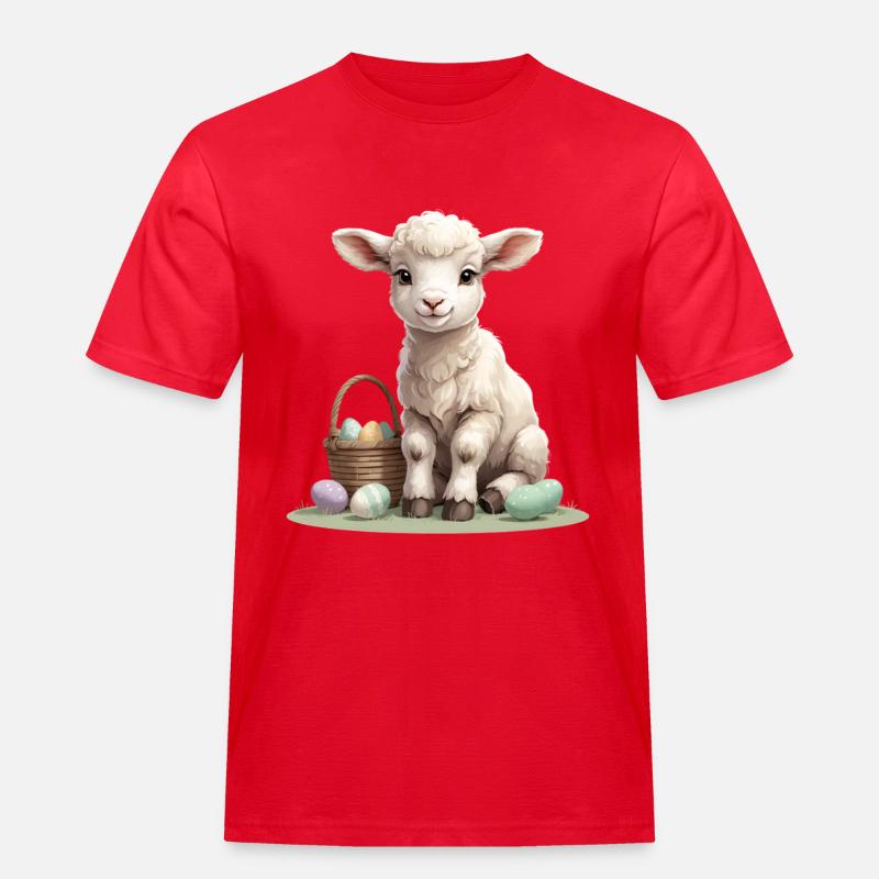 Pastel lamb with Easter eggs - Men's Workwear T-Shirt - red