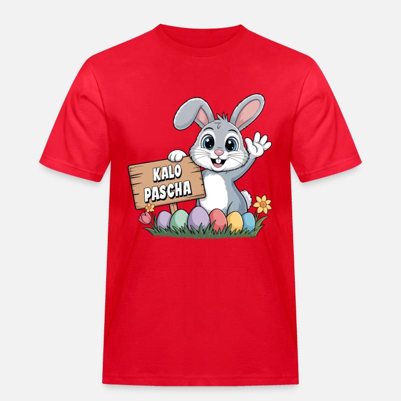 Kalo Pascha Easter Rabbit Greek Easter - Men's Workwear T-Shirt - red