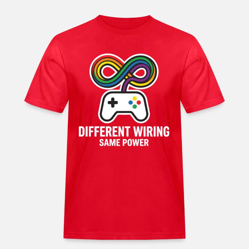 Different Wiring Same Power Gaming Motiv - Männer Workwear T-Shirt - Rot