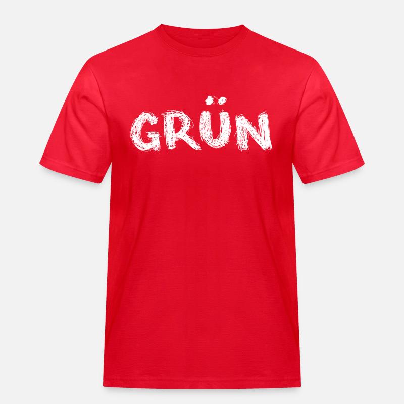 grün oder ? - Männer Workwear T-Shirt - Rot